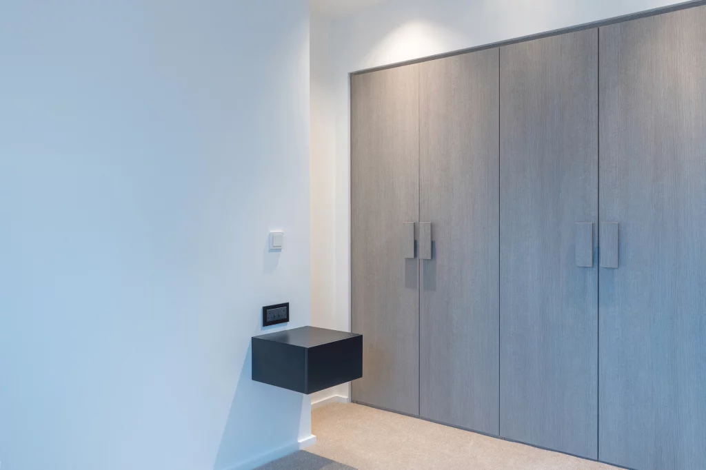 Close up architectural detail photography highlighting premium apartment materials