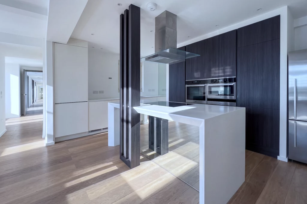 Luxury apartment media kitchen layout photography by Vanity Pix