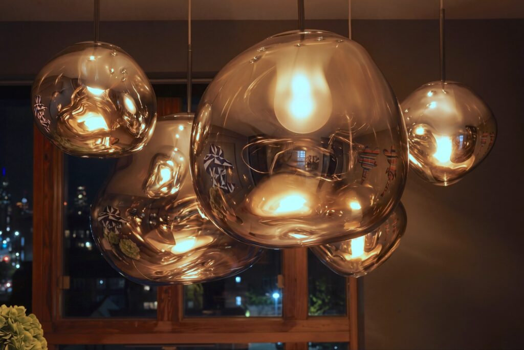 Close up of a modern interior ceiling lights, Photography by Vanity Pix.